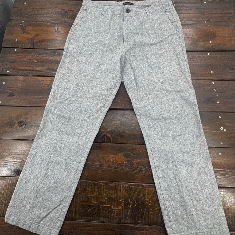 Banana Republic Pants Men's 35 X 30 Heather Gray Linen Casual Beach Preppy